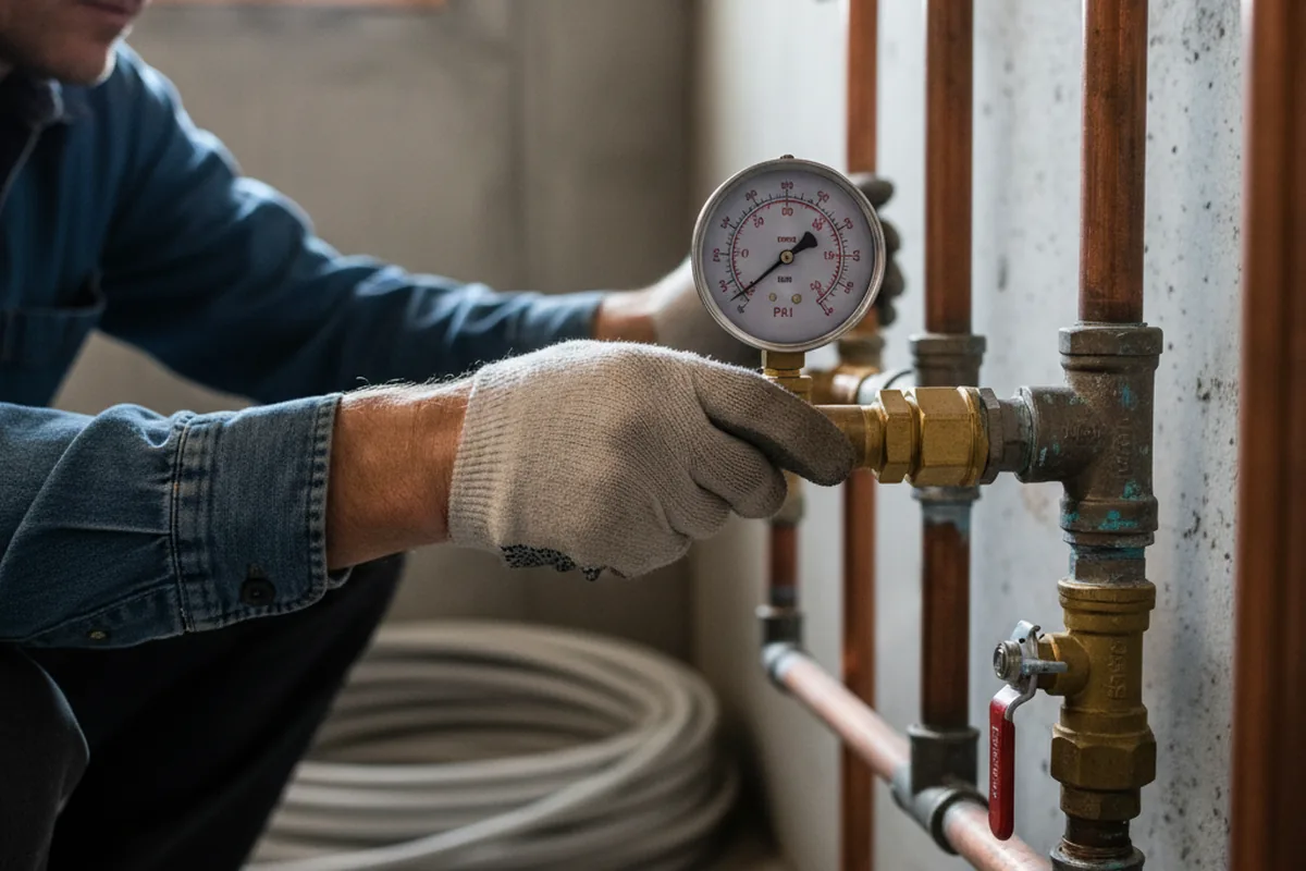 Pressure testing a repaired line during Water Line Repair in Birdsnest