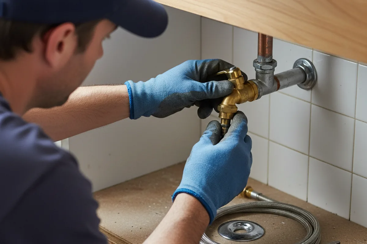 Shutoff valve and fitting work during Emergency Plumbing in Birdsnest